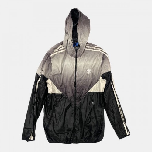 Adidas Originals Colorblock Hooded Τζάκετ Γκρι Μαύρο /pre owned